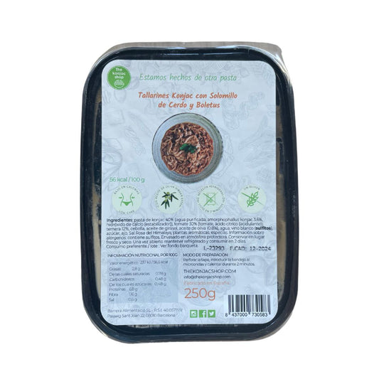 Tallarines konjac con solomillo de ternera y boletus The Konjac Shop 250g