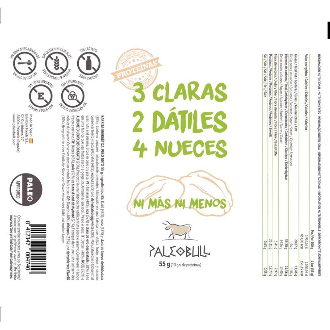 Barrita energética con nueces y dátiles Paleobull  Barrita unitaria 55 g
