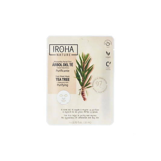Mascarilla Facial Tisú Purificante con Árbol del Té Iroha Nature 20 ml