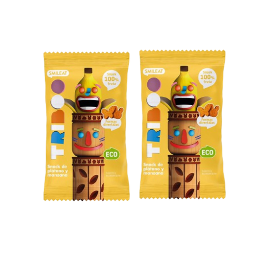 Pack 2x Snack de manzana y plátano ECO 25g, Triboo