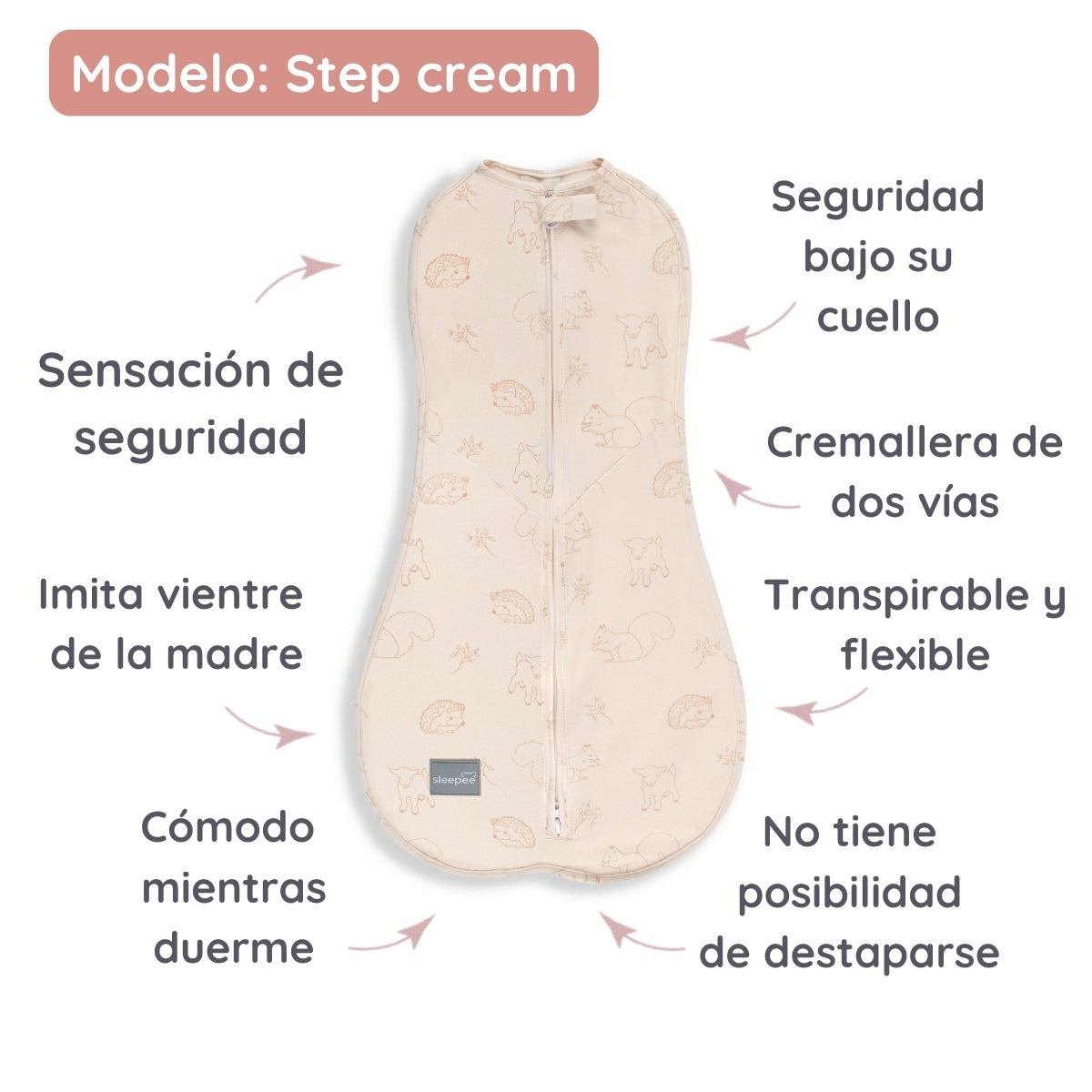 Saco De Dormir Bebé Envolvente Second Step Cream