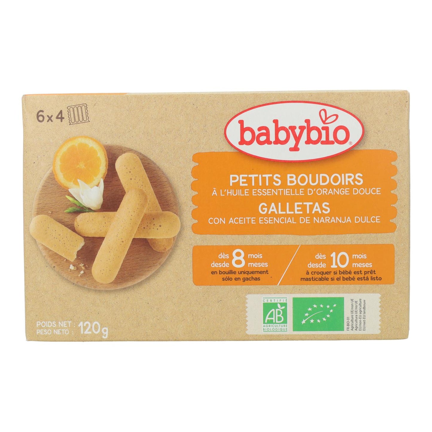 Galletas con aceite esencial de naranja (8-10 meses) Babybio 120 g