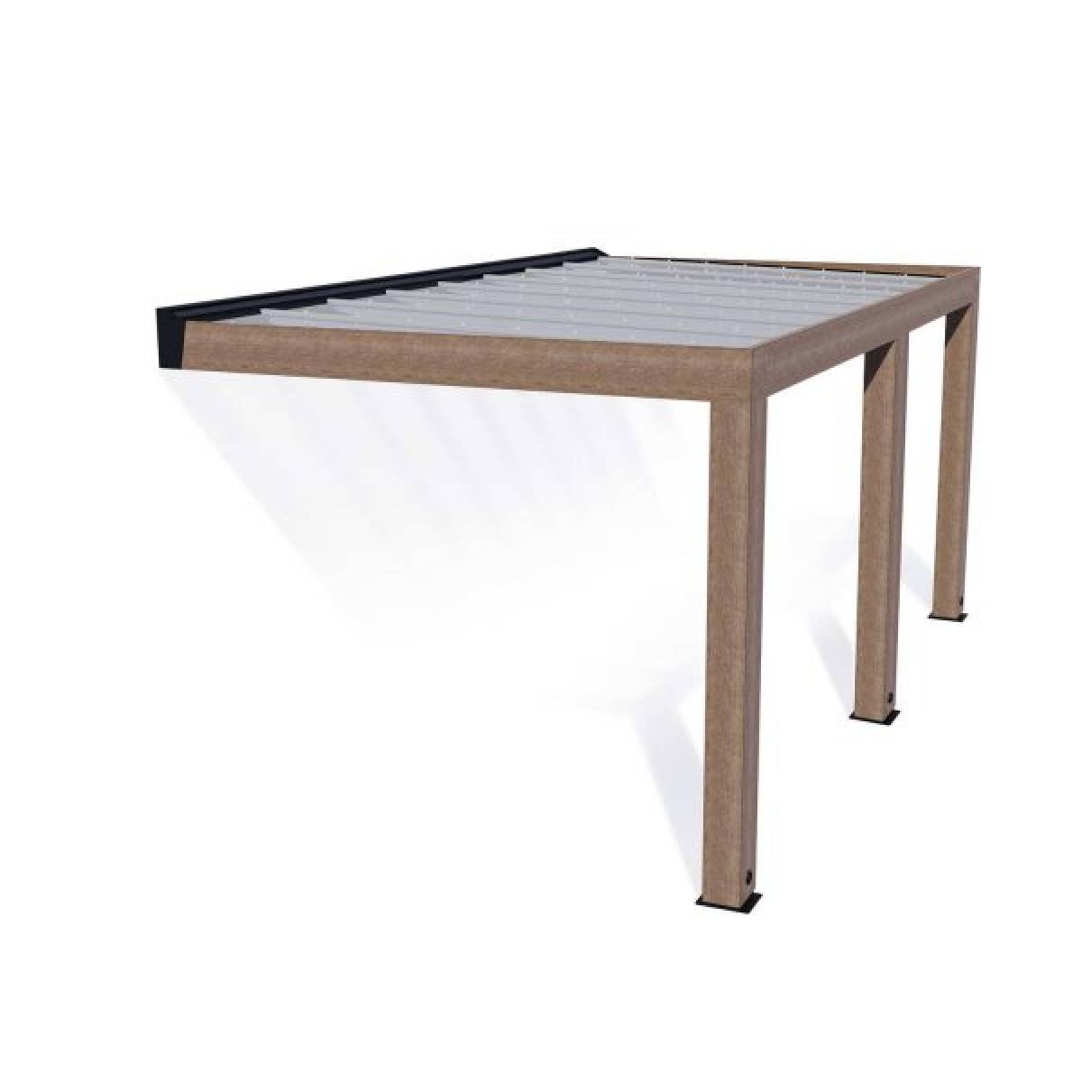 Pérgola adosada de madera de cedro Helsinki 300x535 cm Canopia