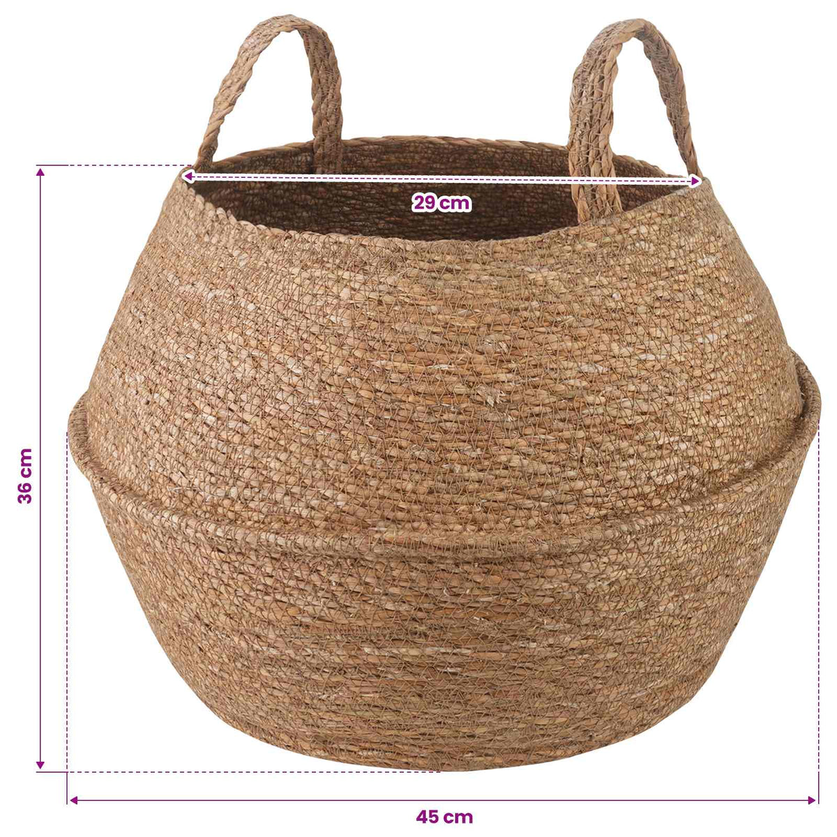 Maceta Con Asas Natural Ø 45 X 36 Cm 100% Hierba Marina_5