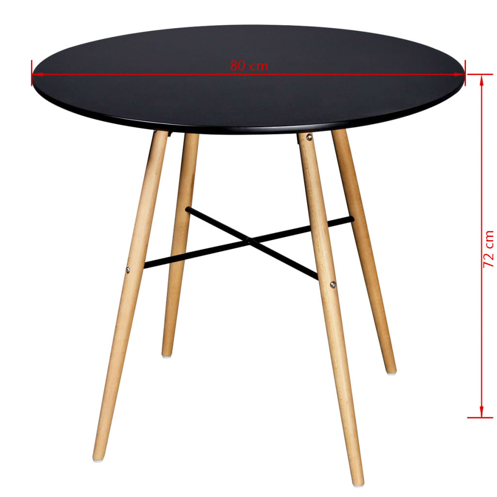Mesa De Comedor Redonda Mdf Negra_1