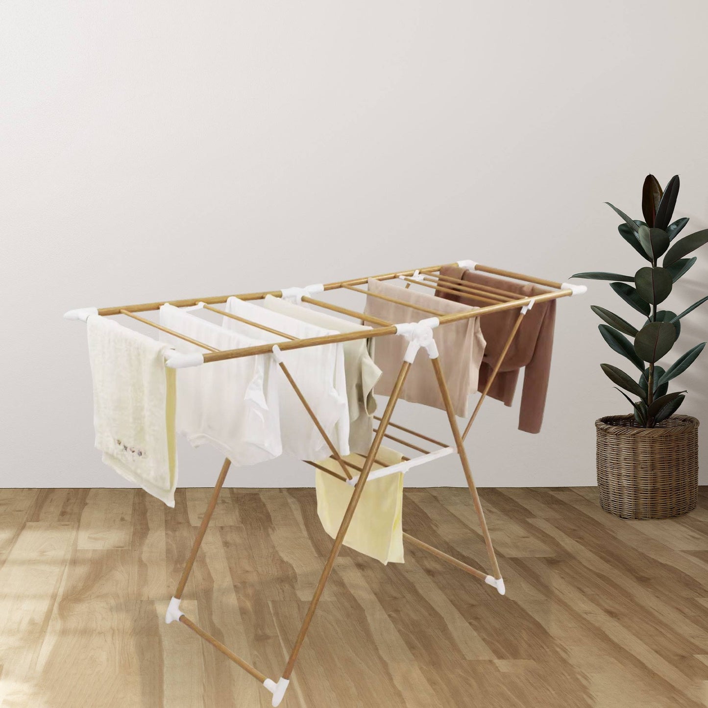 Well Home Tendedero Plegable 136x52x92cm En Acero Inoxidable Color Marrón