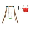 Columpio Individual De Madera Redonda Masgames Kila L + Asiento Bebe.