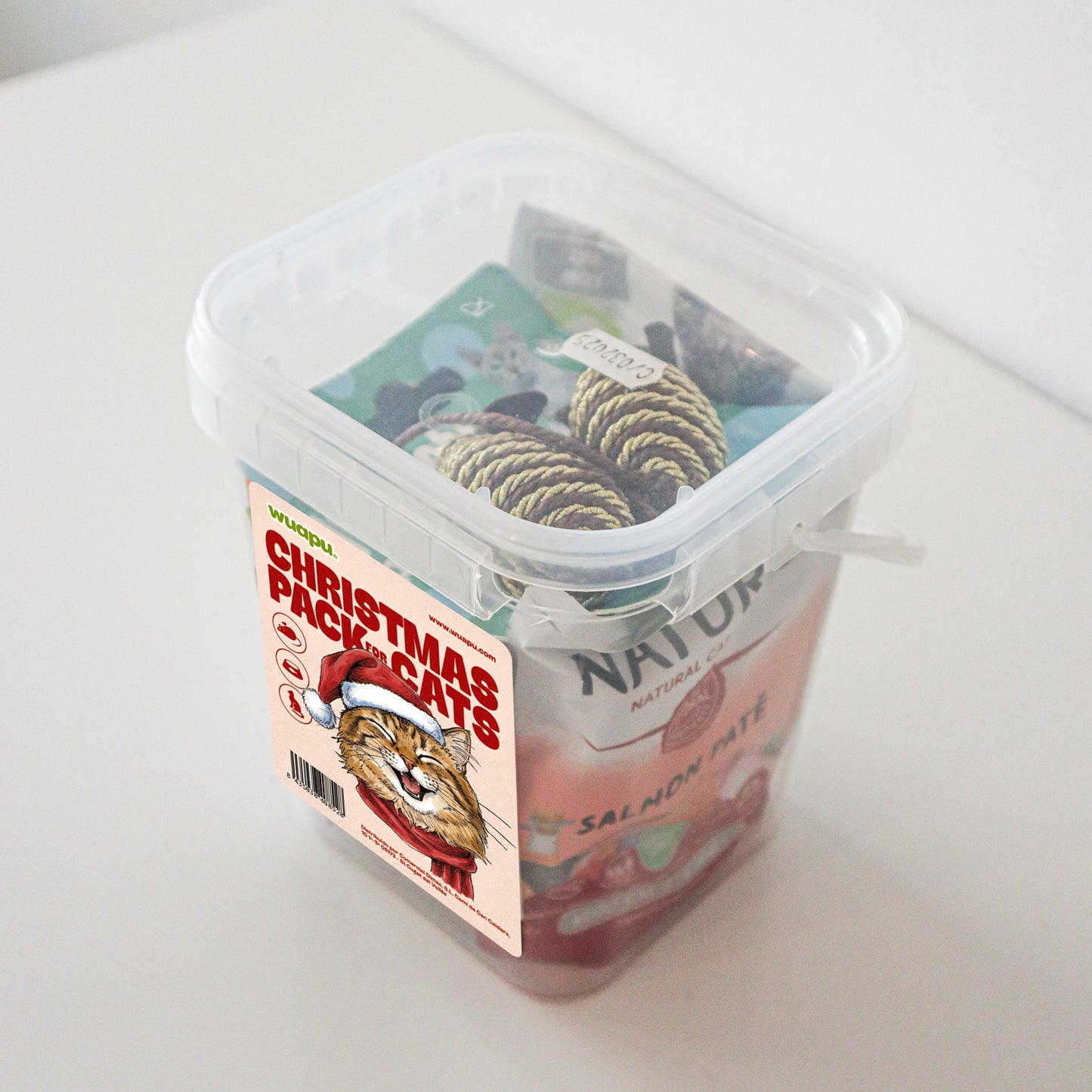Christmas Pack Para Gato De Wuapu Con Snacks, Juguetes Y Alimento Húmedo_3