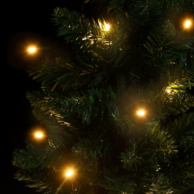 Vidaxl Árbol De Navidad Preiluminado Con Luces Y Soporte Verde 90 Cm_5