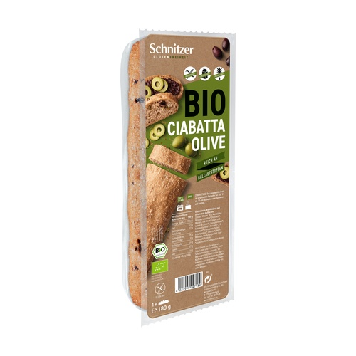 Pan ciabatta aceitunas sin gluten schnitzer 180 g