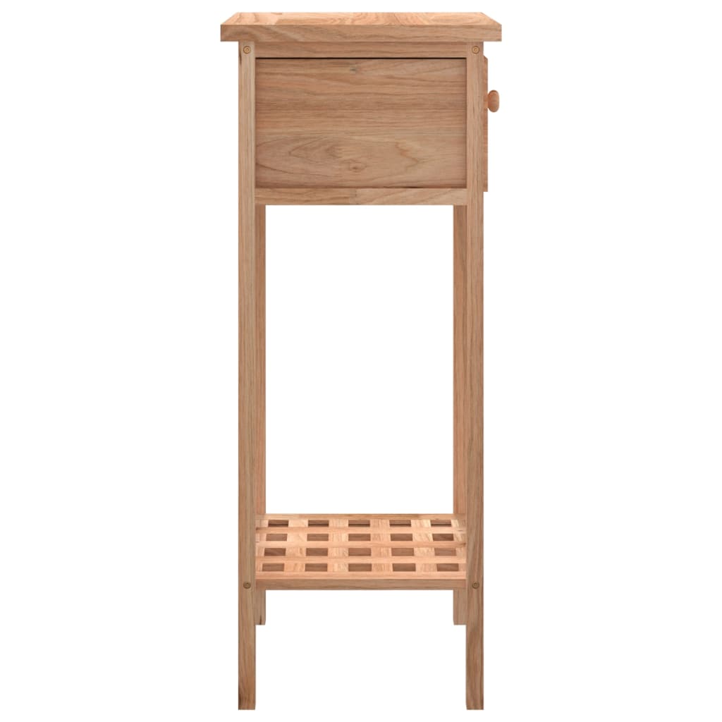 Mesa Auxiliar Con Cajón Madera Maciza Nogal 25x25x60 Cm_4