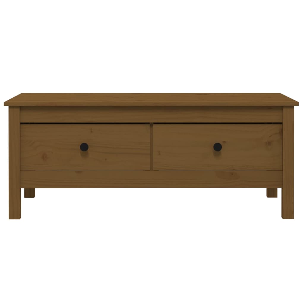 Mesa De Centro Madera Maciza De Pino Marrón Miel 100x50x40 Cm_4