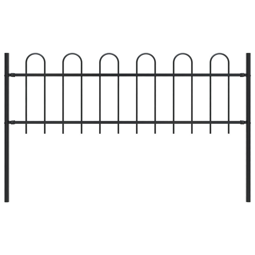 Valla De Jardín Con Puntas De Aro Acero Negro 1,7 M / Vetonek_4