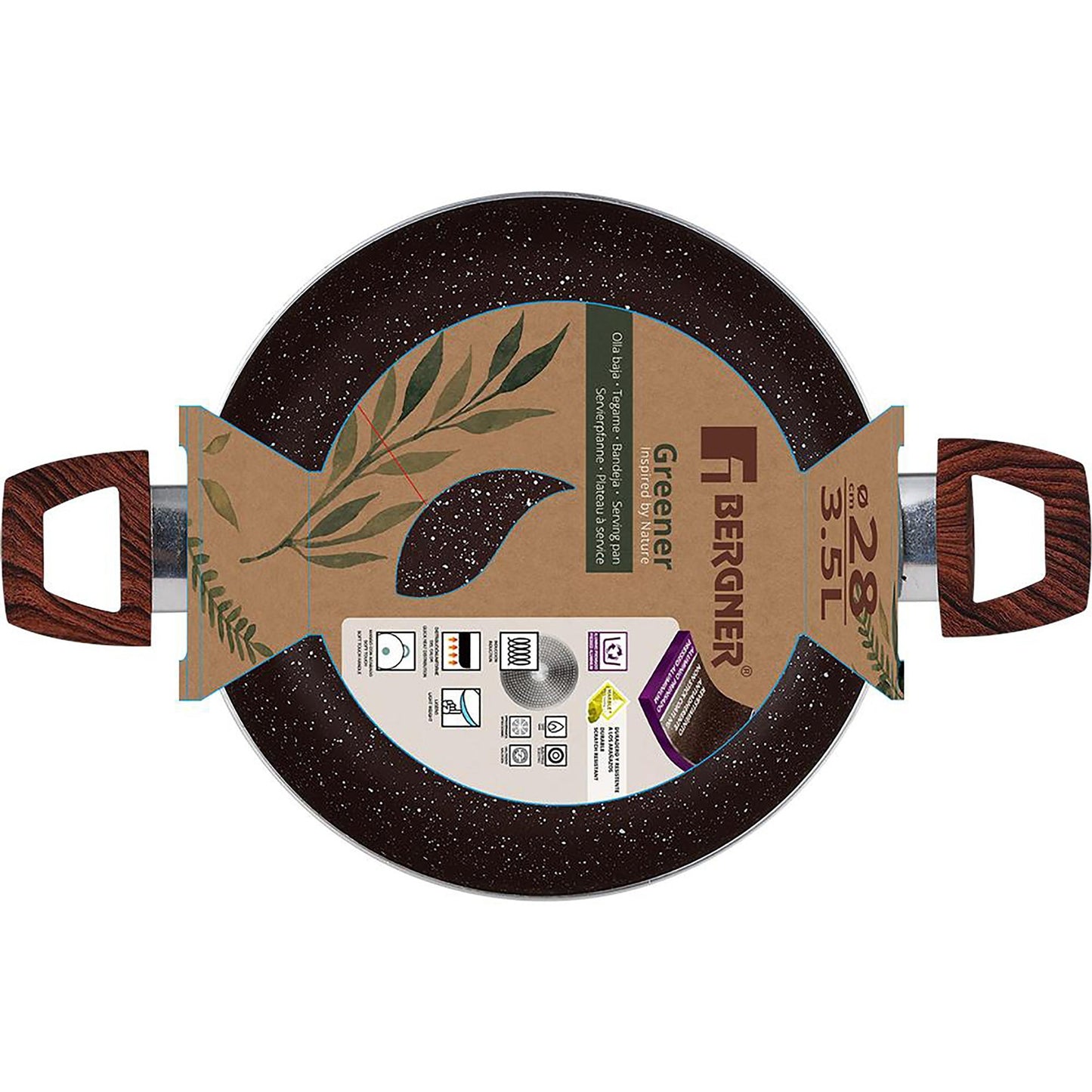 Batería De Cocina 9 Piezas Aluminio Prensado y Aluminio Forjado Inducción Greener Bergner