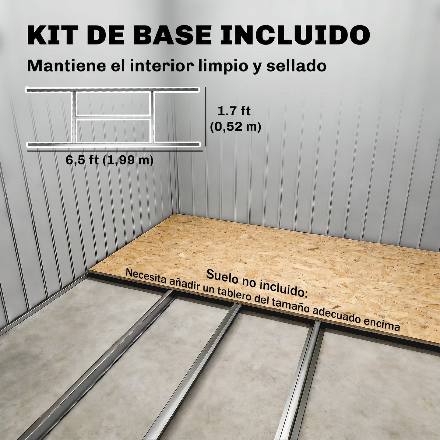 Outsunny Caseta De Jardín Exterior 2,42 M² 213x130x172 Cm Con Puerta Corredera_5