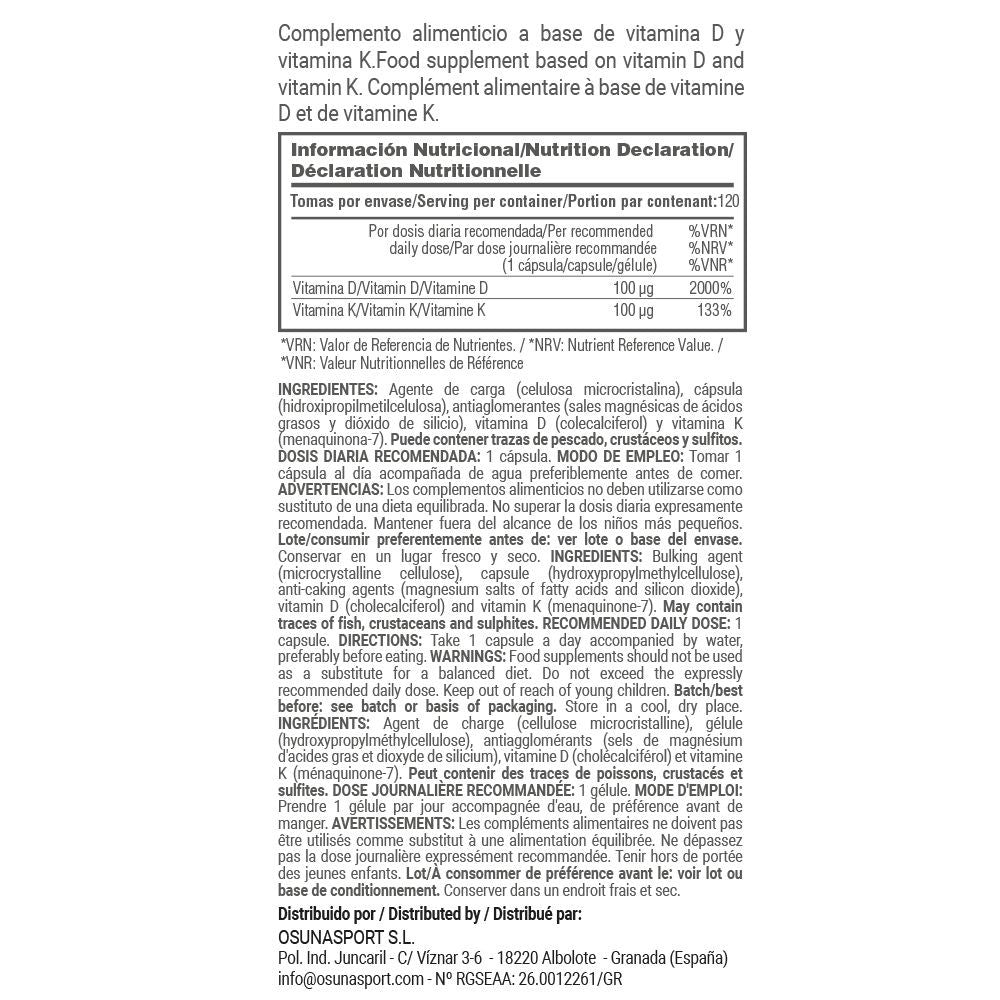 Vitamina D3 + K2 Ultra (100μg/100μg) - 120 Cápsulas Vegetales - Ayuda A Regular La Presión Arter - Masmusculo_5
