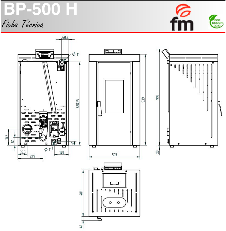 BRICOSOL ESTUFAS PELLETS FM MODELO BP-500 H_4