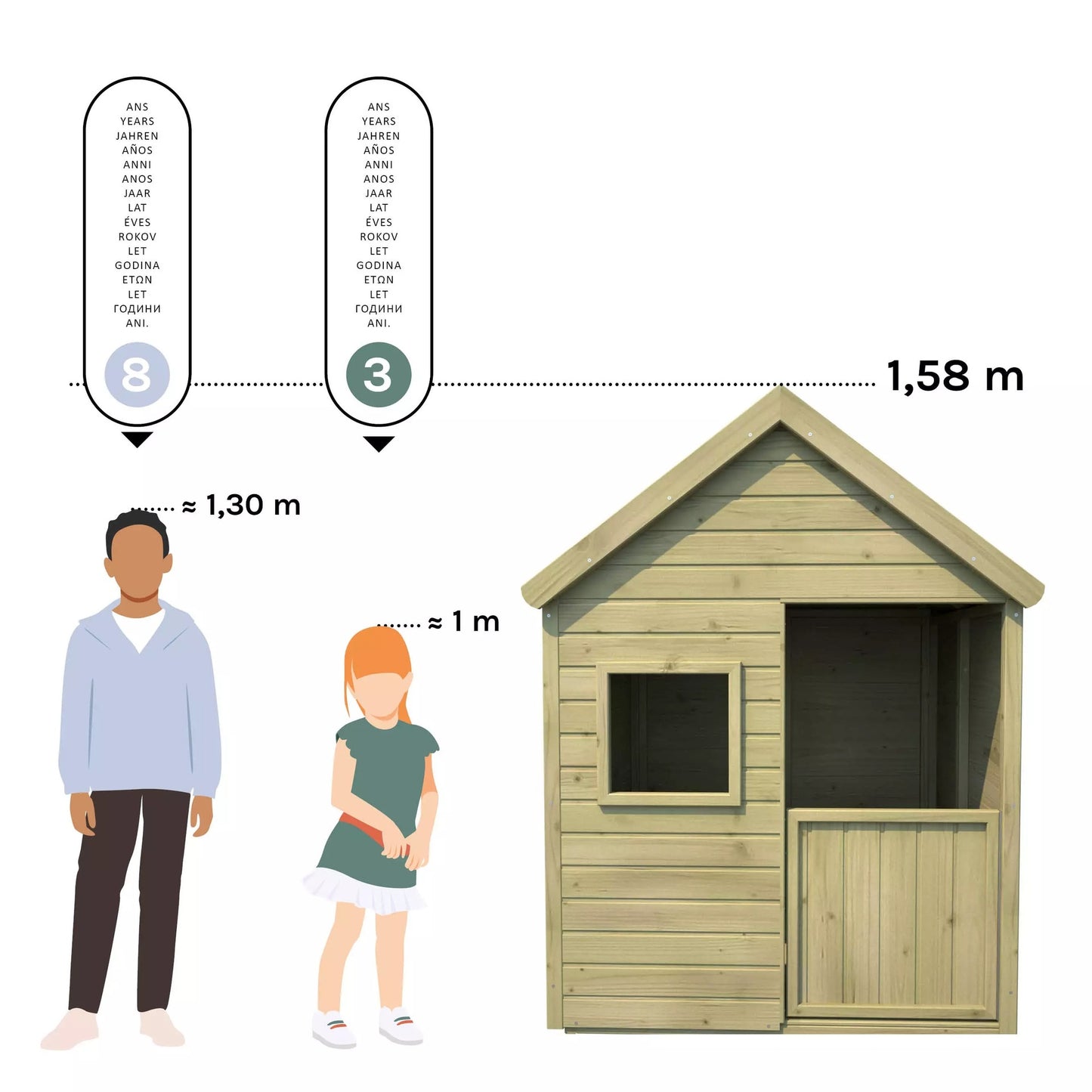 Casita infantil de madera elevada Winny Soulet