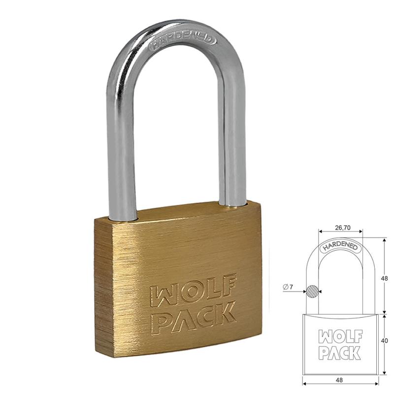 Candado Laton Arco Largo 50 Mm.