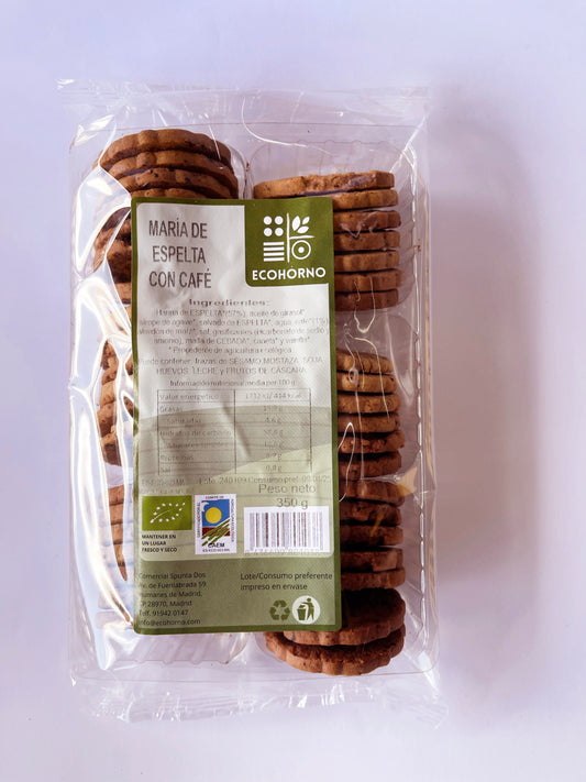 Galleta María ecológica de espelta con café