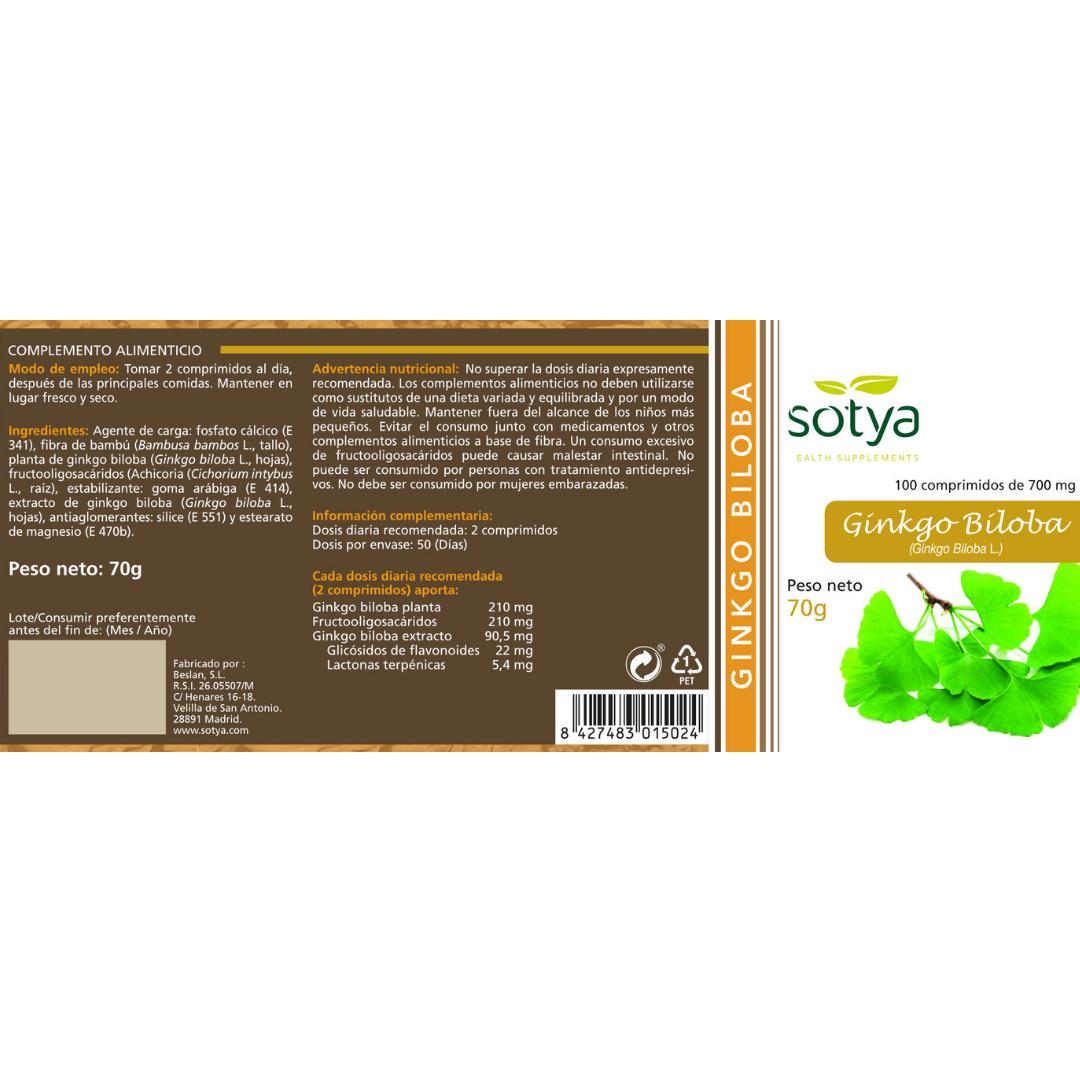 Ginkgo Biloba  Sotya 100 Comp