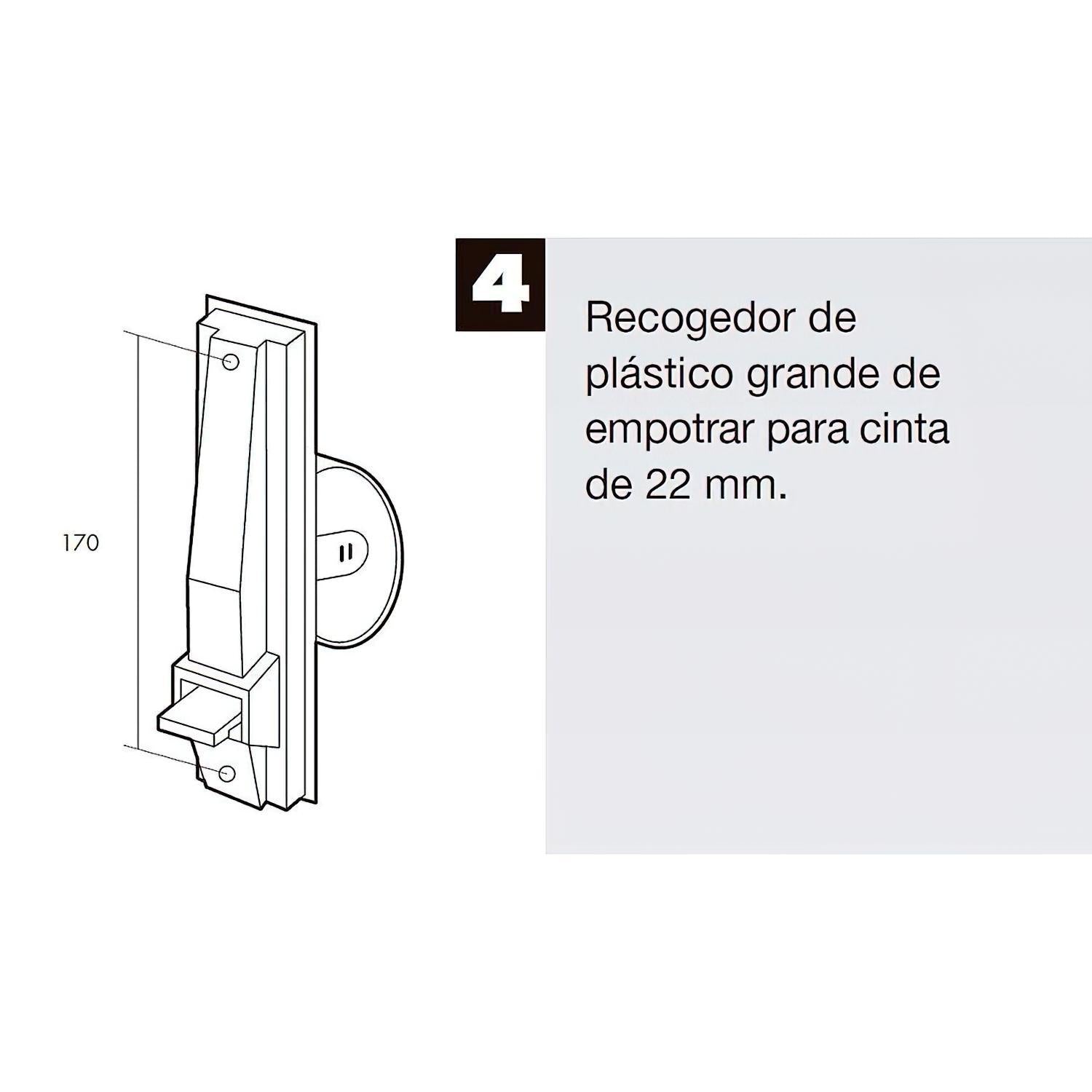 Recogedor Persiana Plastico Grande Cinta 22 Mm.