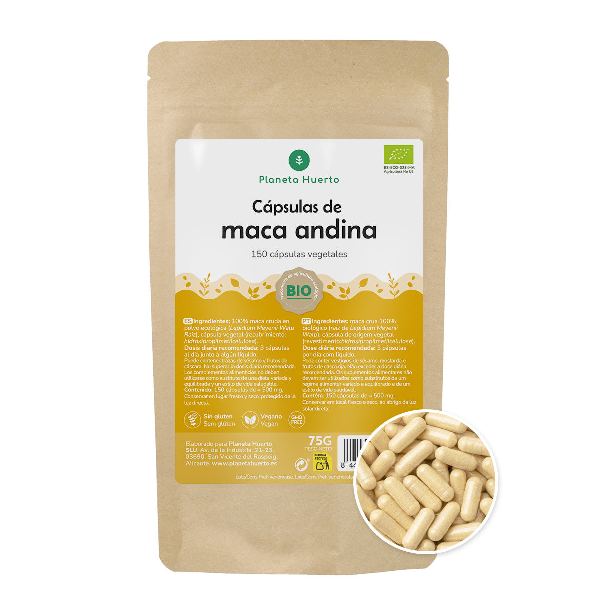 Maca BIO Planeta Huerto 150 Cápsulas