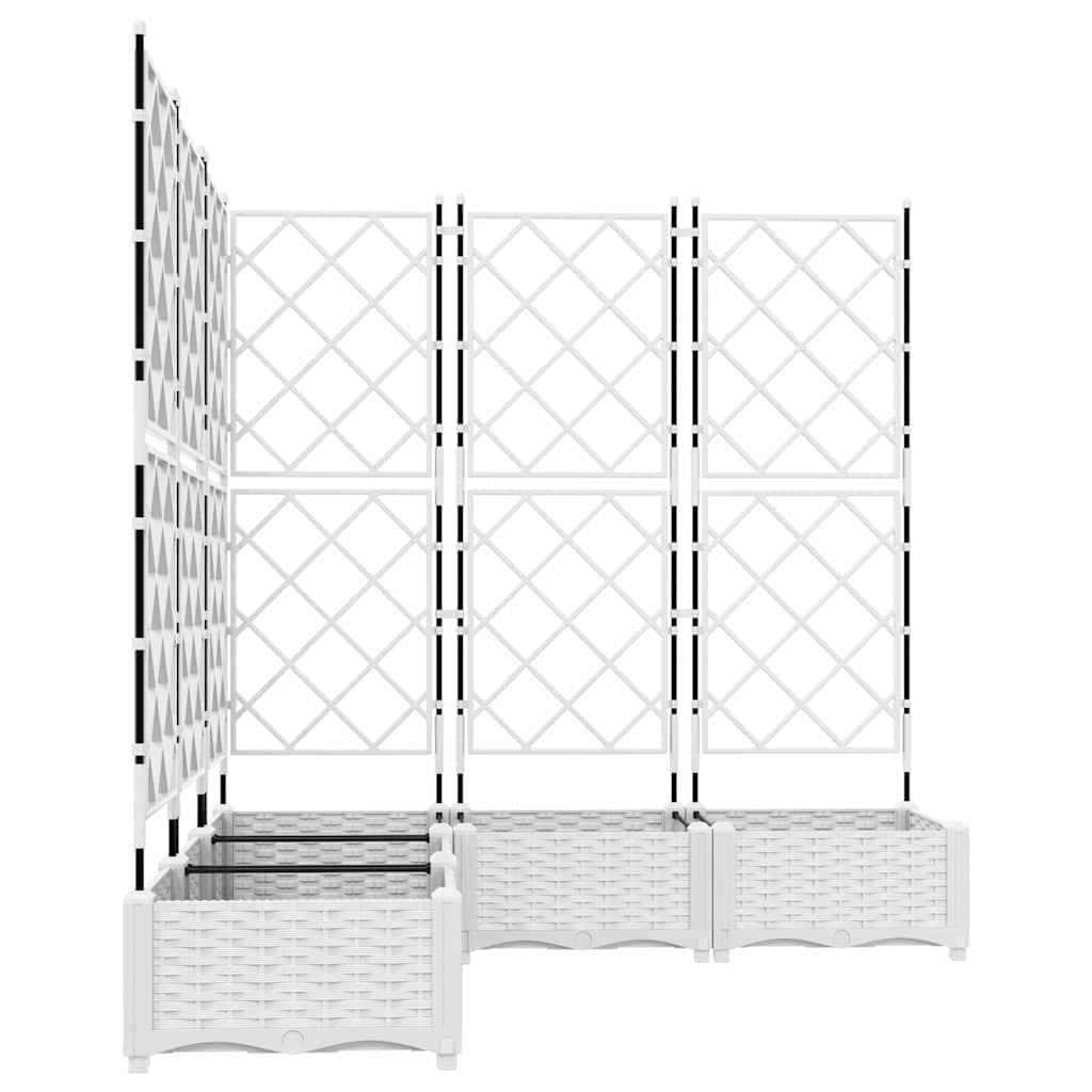 Vidaxl Maceta De Jardín Con Enrejado 5 Pcs Blanco 120 X 120 X 125.5 Cm_4