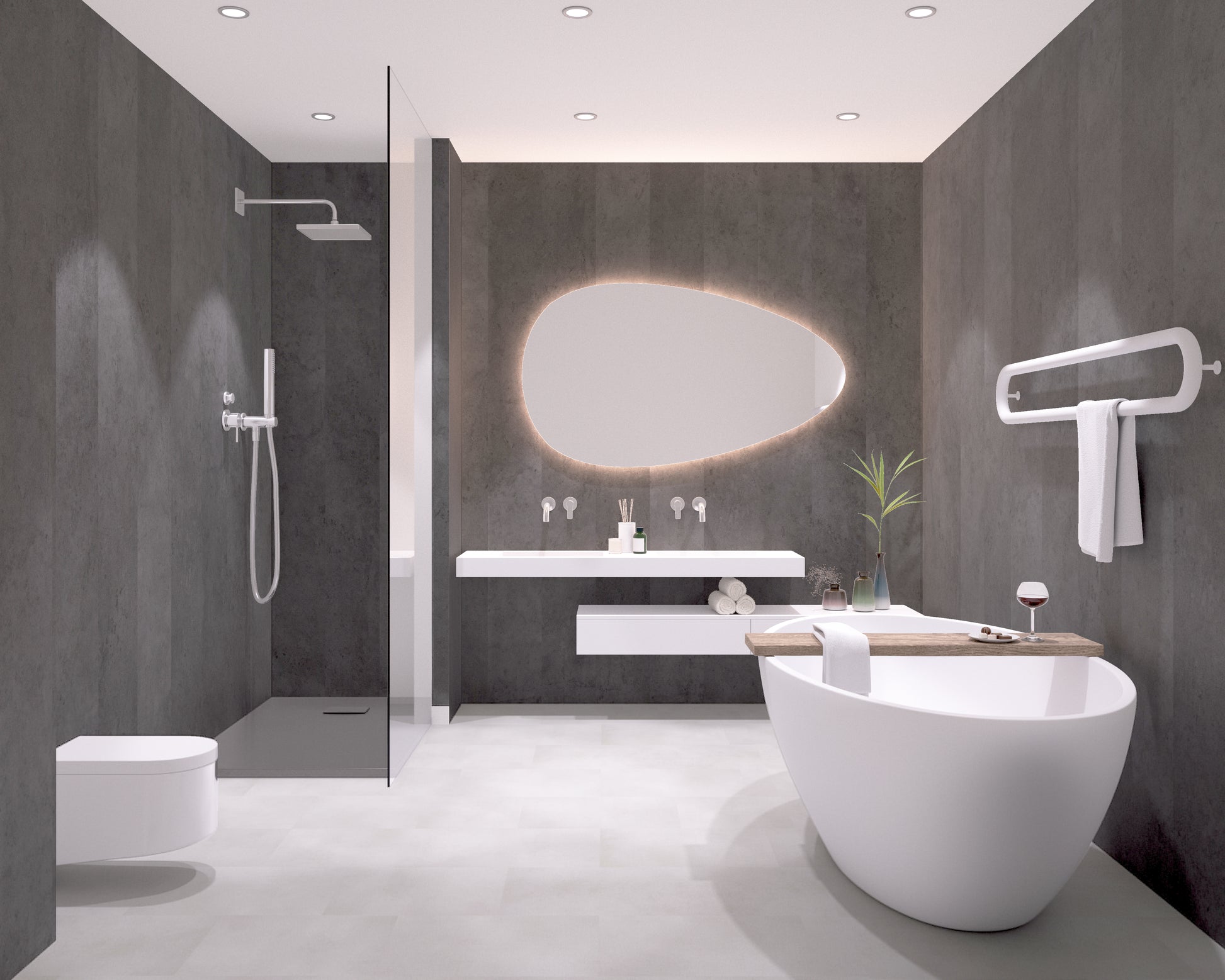 Aqua-step- All In One - Paneles De Pared A Prueba De Agua Y Panel De Sueloe  - Edinburgh - 6 Paneles (2,34m²)