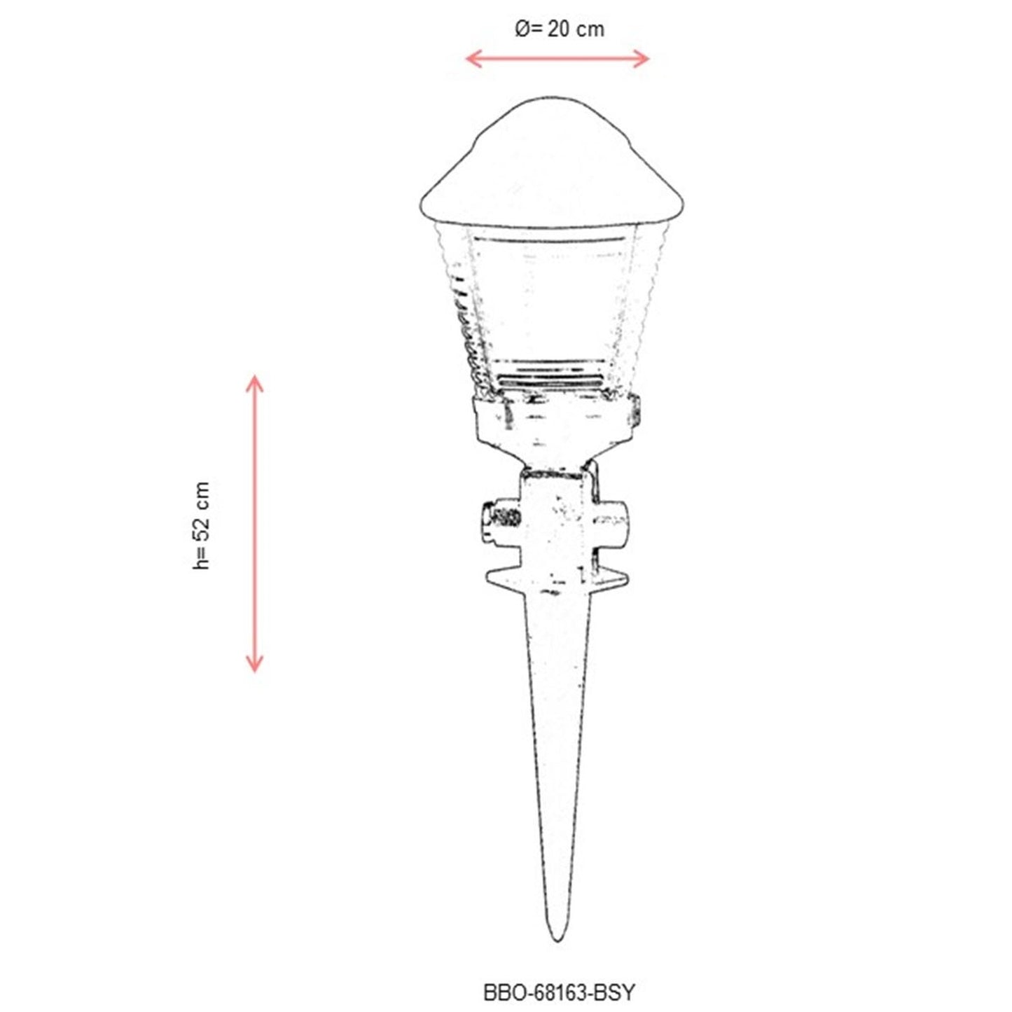 Aplique De Pared Pantalla Faro Para Exterior, Abs , Negro, 20x20x52, Casquillo E 27 Max 60 W_2