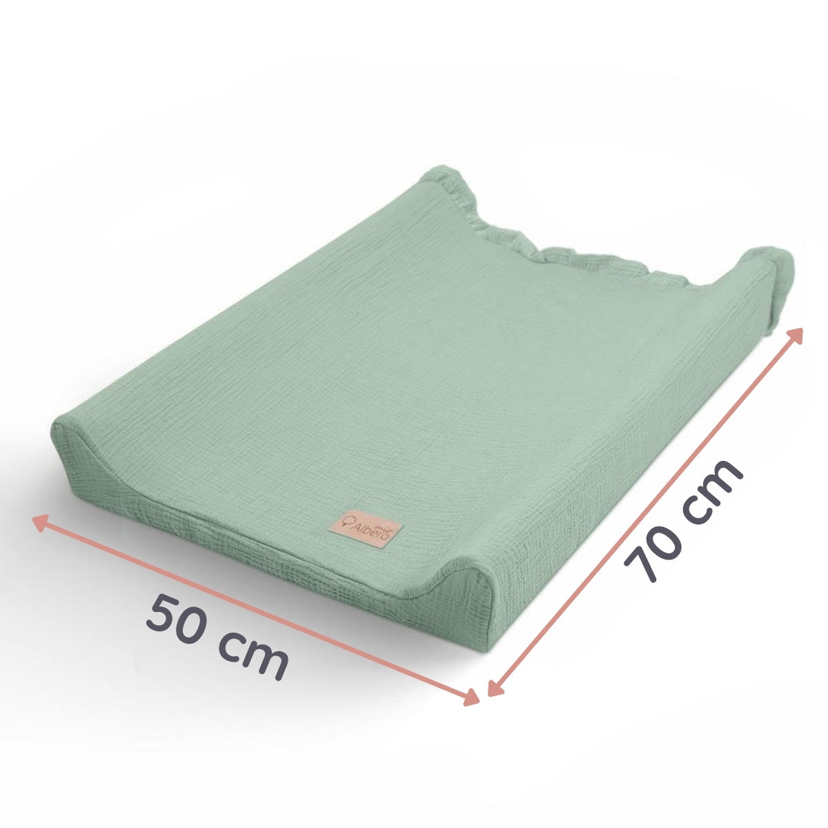 Funda De Cambiador Muselia Algodón 100% Cotton Color Salvia