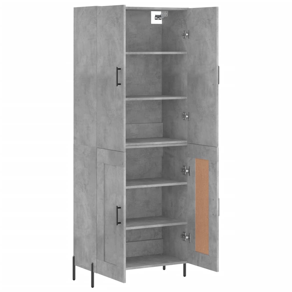 Aparador Alto Madera Contrachapada Gris Hormigón 69,5x34x180 Cm_3