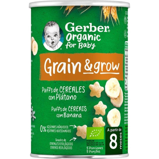 Snack orgánico de Trigo y Arroz con Plátano Gerber Organic 35 g GERBER Organic Trigo y Arroz con Plátano