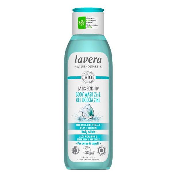 Gel de ducha  & champú 2 en 1, Lavera 250 ml