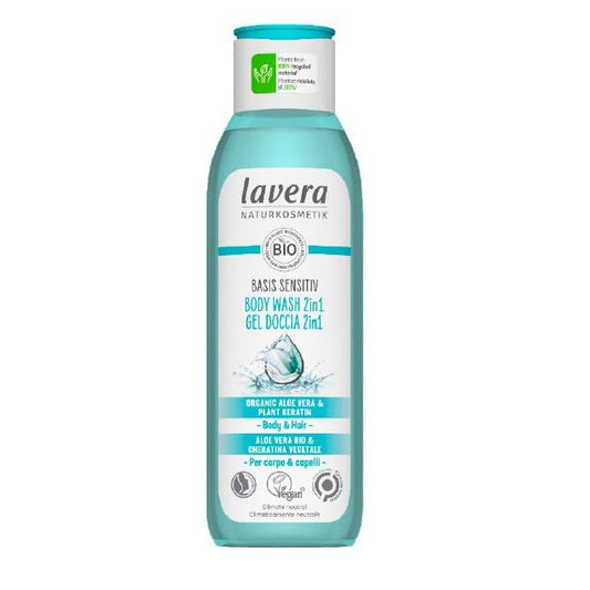 Gel de ducha  & champú 2 en 1, Lavera 250 ml