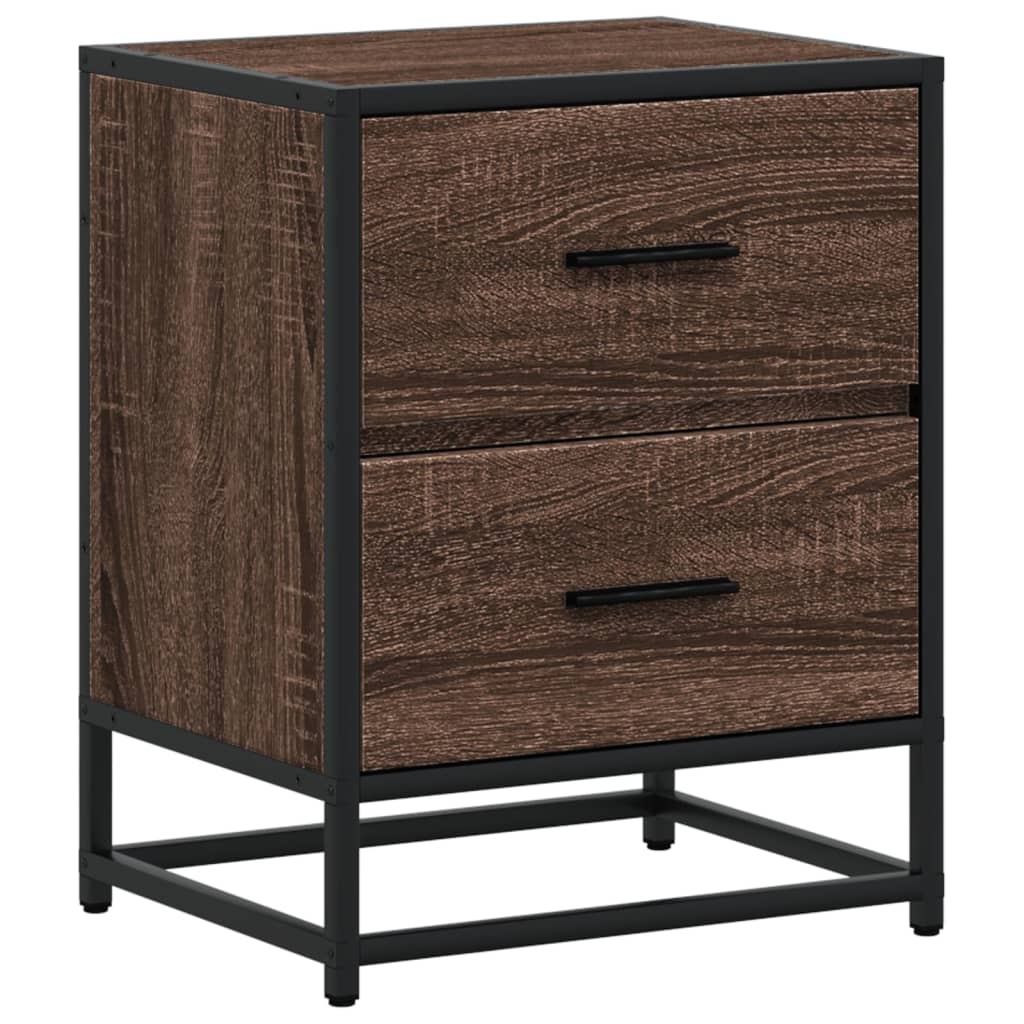 Mesitas Noche 2 Uds Madera Ingeniería Marrón Roble 40x31x50 Cm_4