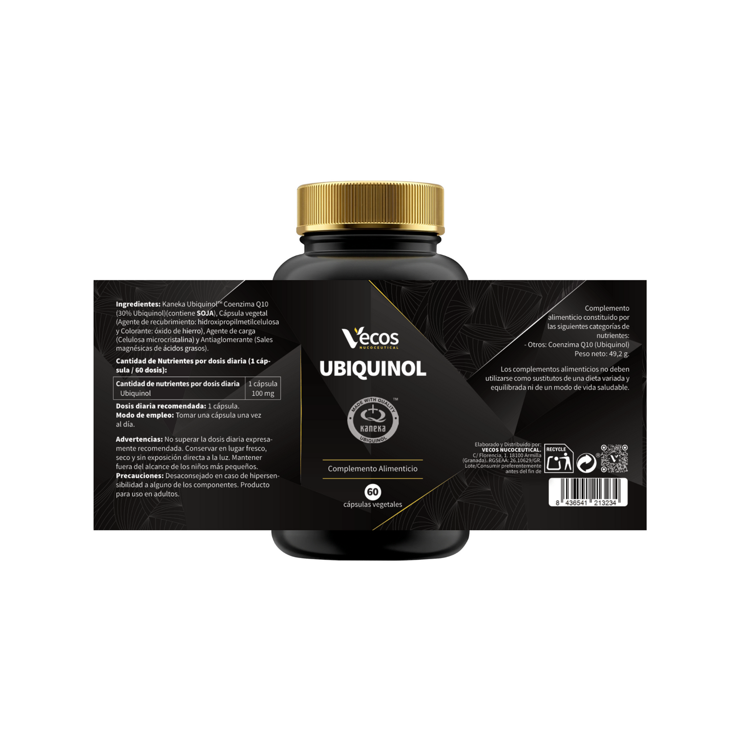 Ubiquinol Kaneka Q10 Vecos 60 Cápsulas | Energía Celular Y Salud Cardiovascular | 100 Mg_4