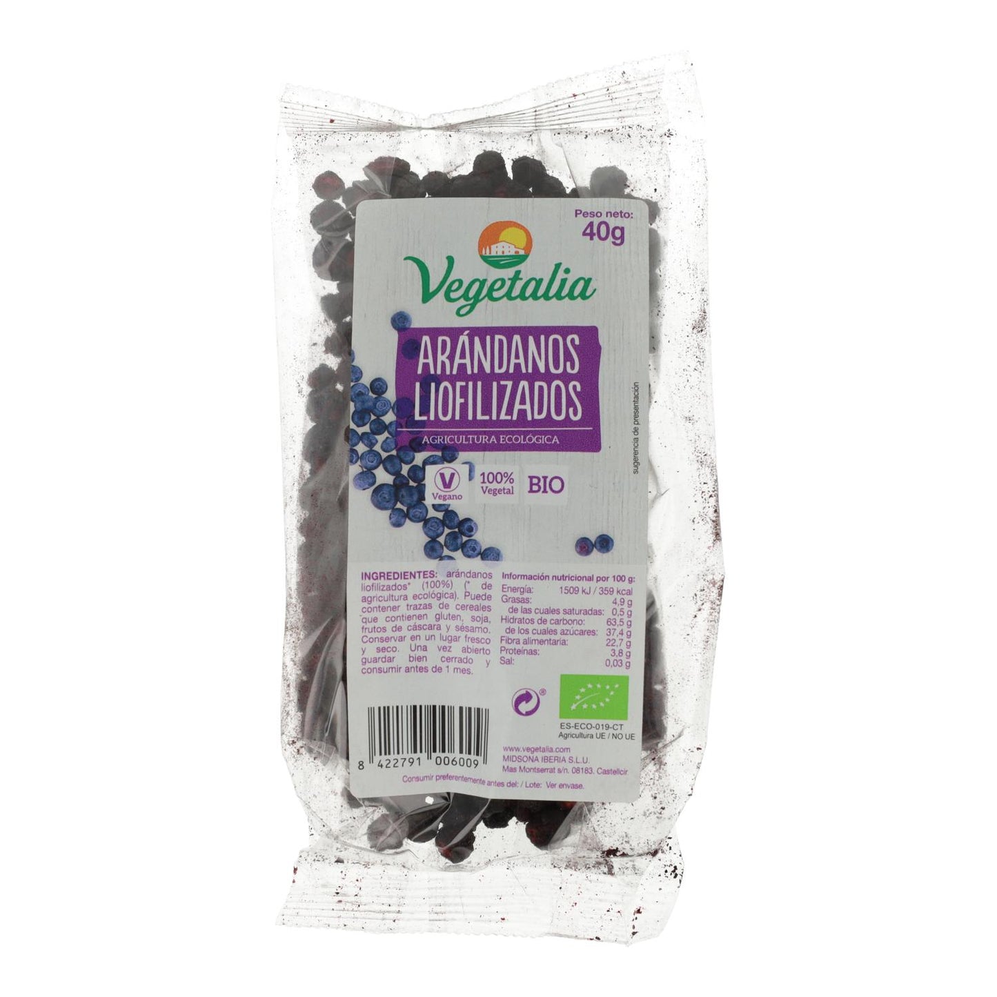 Arándanos Liofilizados Ecológicos Vegetalia 40 g
