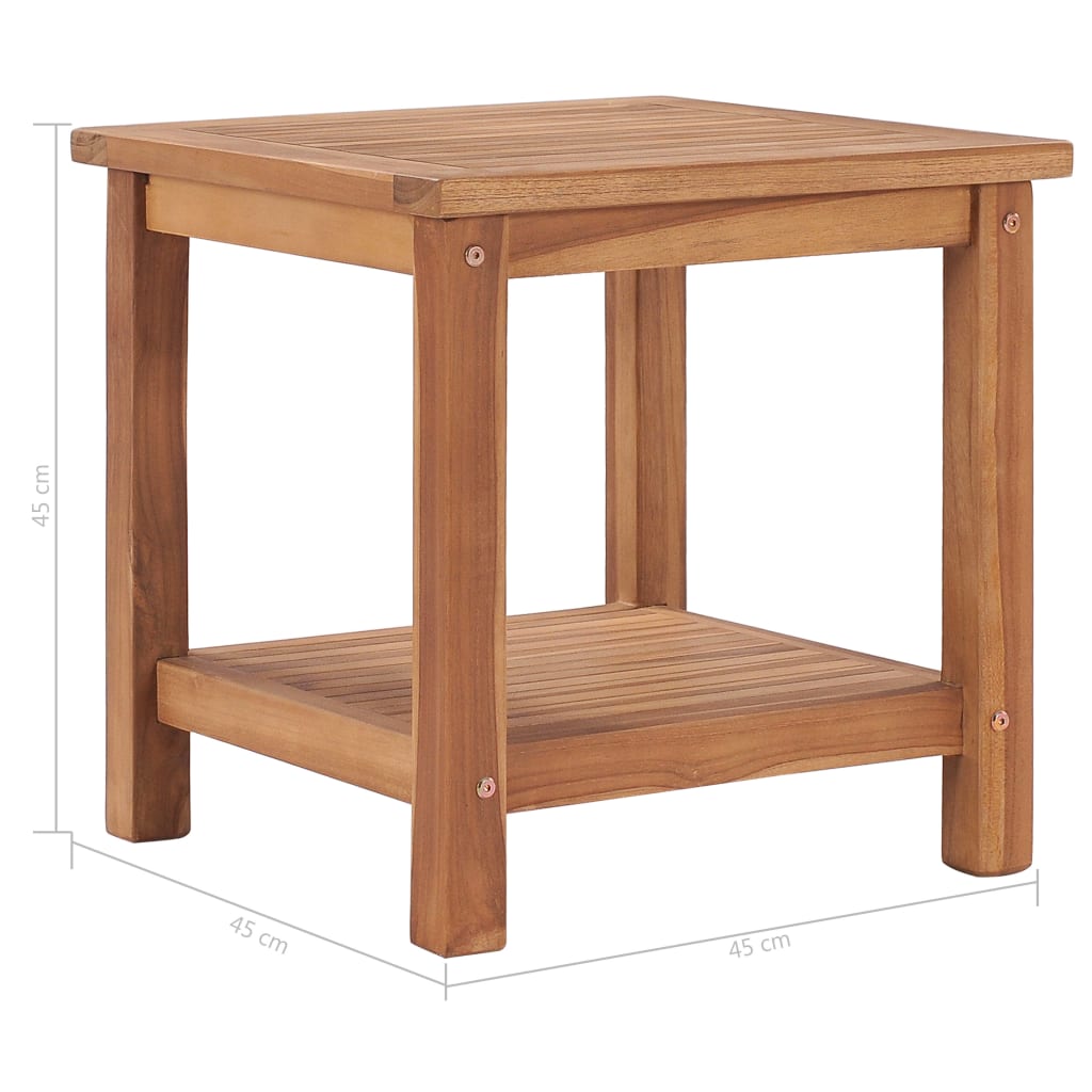 Mesa De Centro De Madera Maciza De Teca 45x45x45 Cm_4