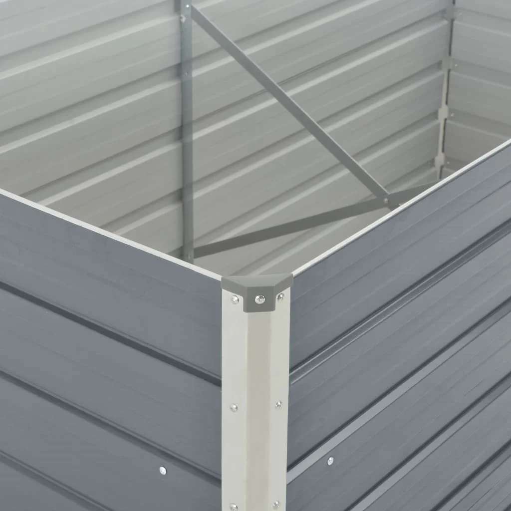 Jardinera Elevada 160x80x77 Cm Acero Galvanizado Gris_5