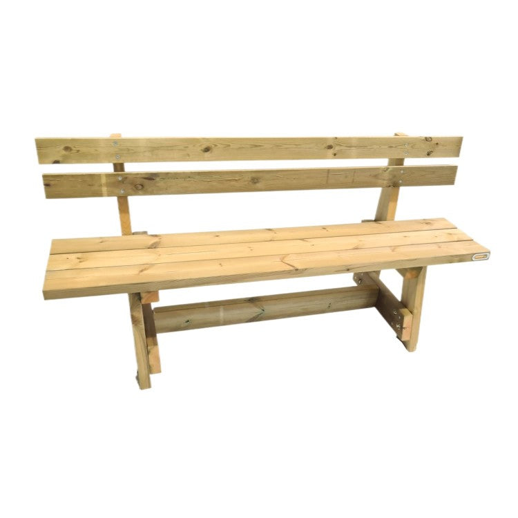 Banco De Madera Con Respaldo Masgames Vic.