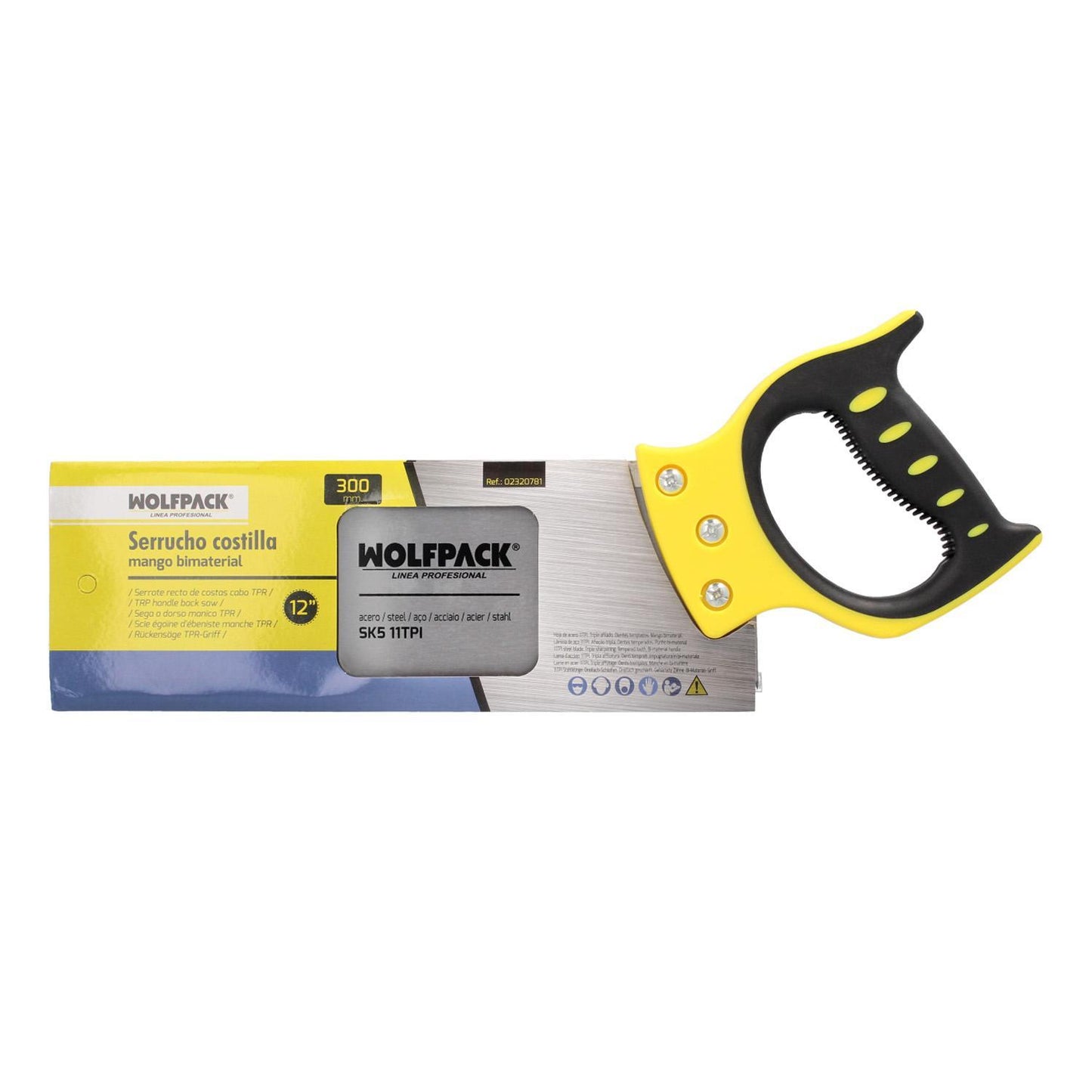 Serrucho Costilla Bimaterial 300 Mm / 12 Sierra Carpintero, Serrucho Carpinteria, Sierra Costilla, Sierra Madera, Plastico, Etc_3