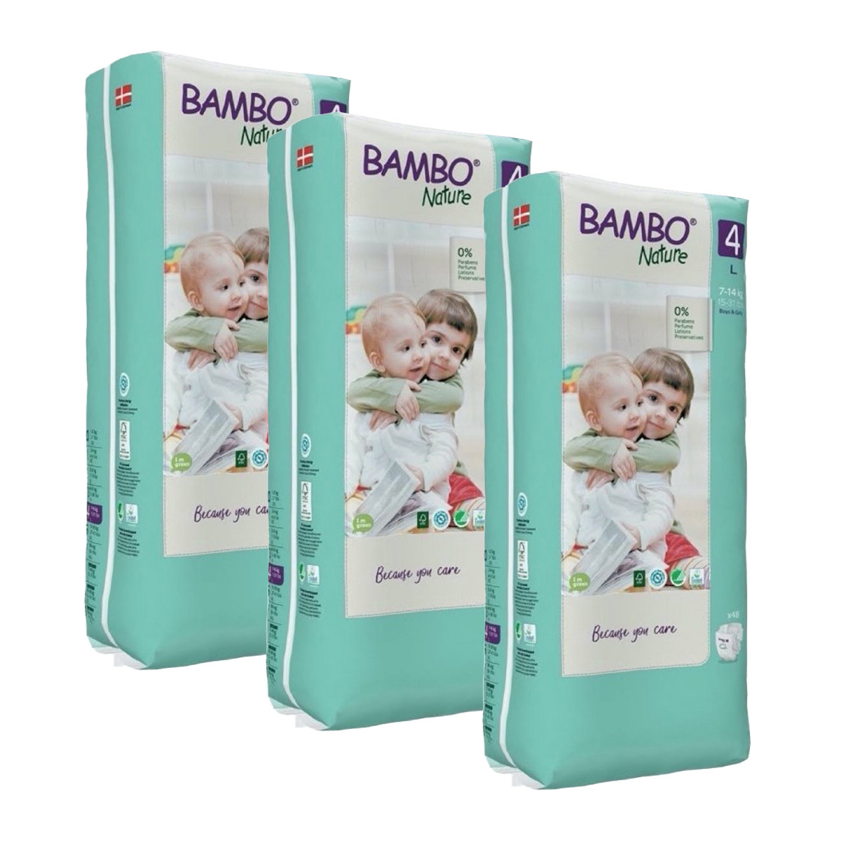 Pack ahorro Pañal Bambo maxi T4, 7-14Kg 144 uds