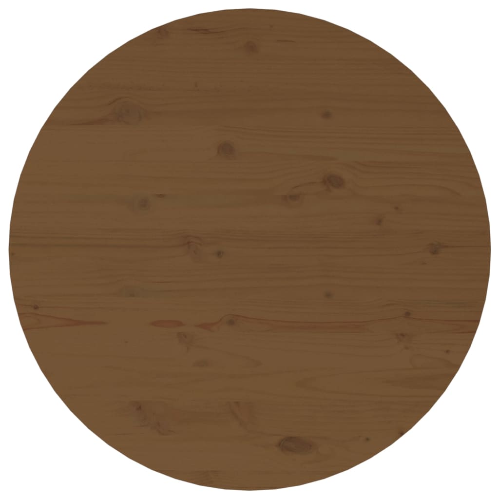 Mesa De Centro De Madera Maciza De Pino Marrón Miel Ø 55x45 Cm_4