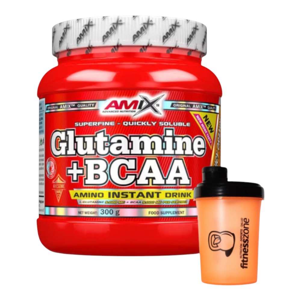 Glutamine + Bcaa 300 Gr + ¡shaker Fitnesszone De Regalo! Piña_0