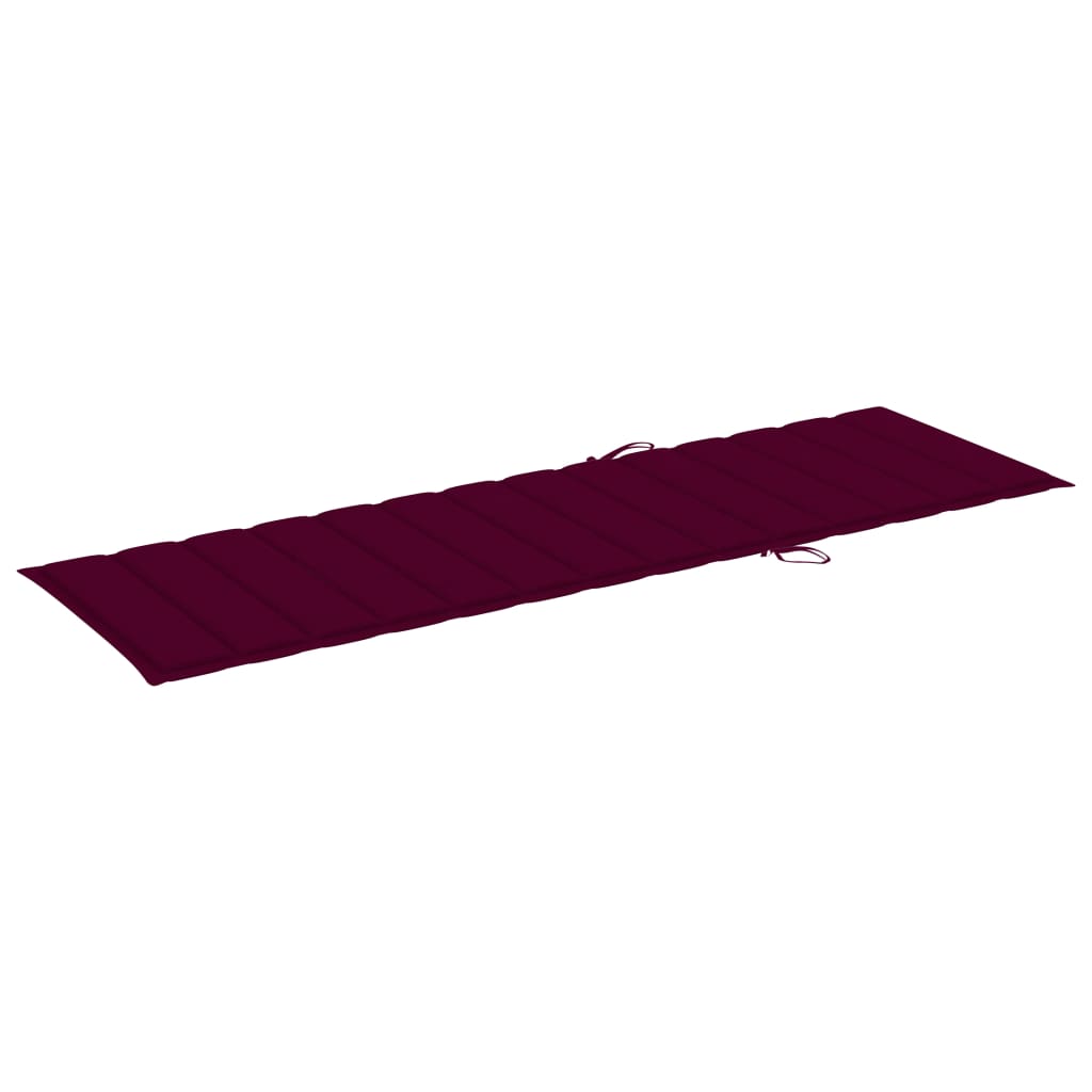 Tumbona Con Cojín Rojo Tinto Madera De Pino Impregnada_4