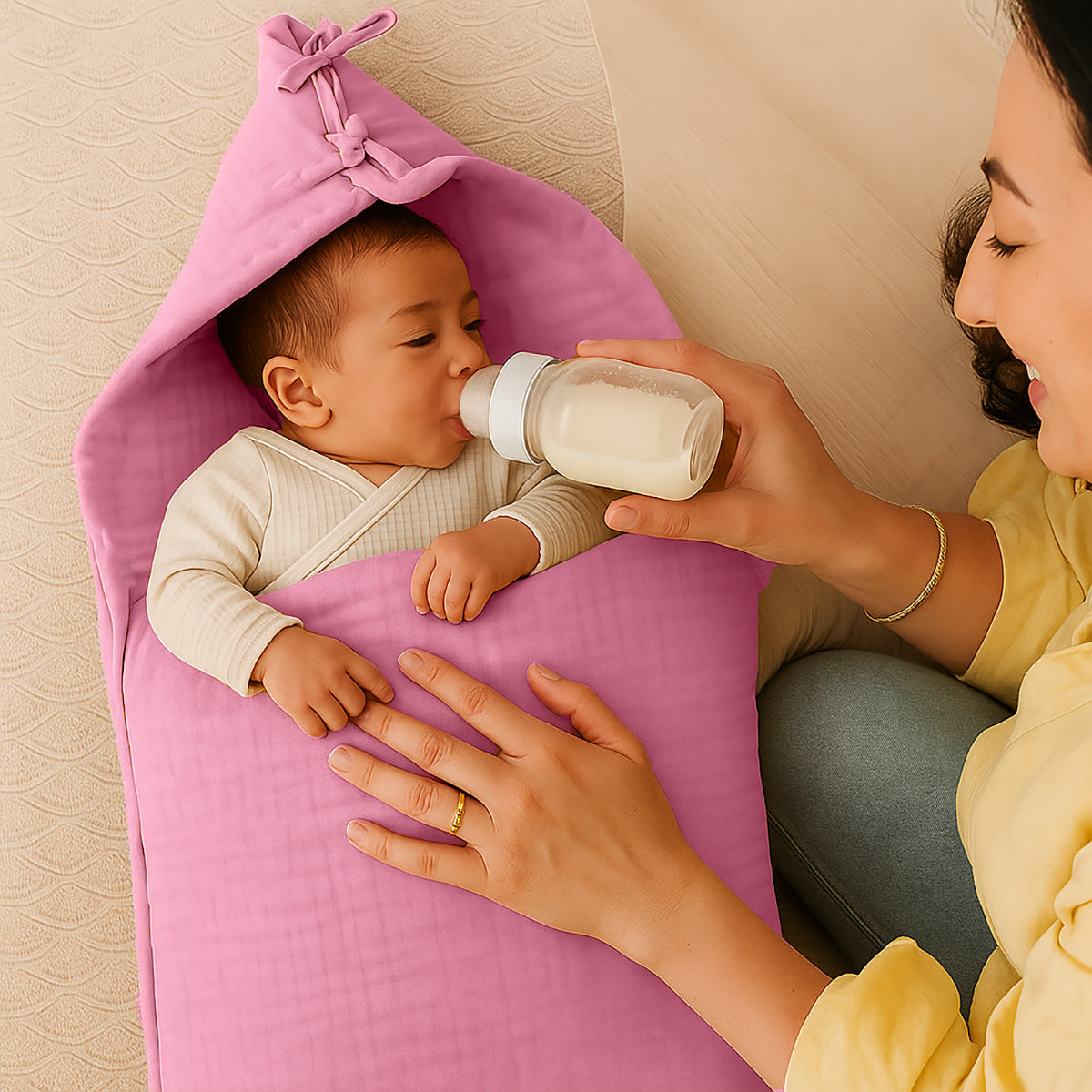 Nido De Bebé En Algodón Bio Rosa_5