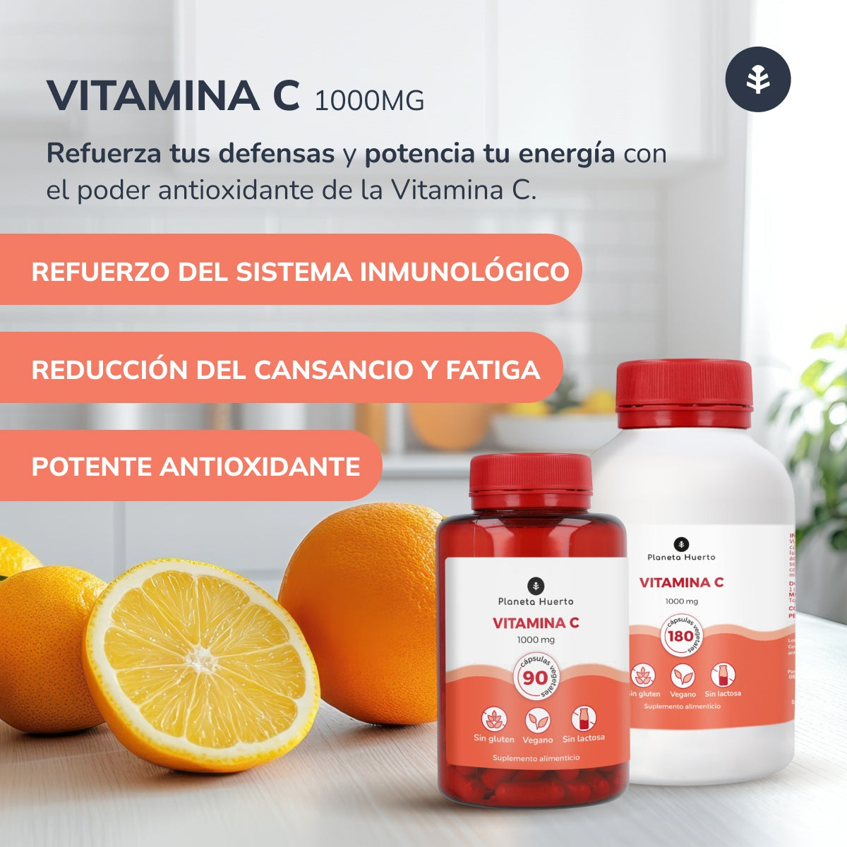 Vitamina C 1000 mg Planeta Huerto 180 cápsulas vegetales
