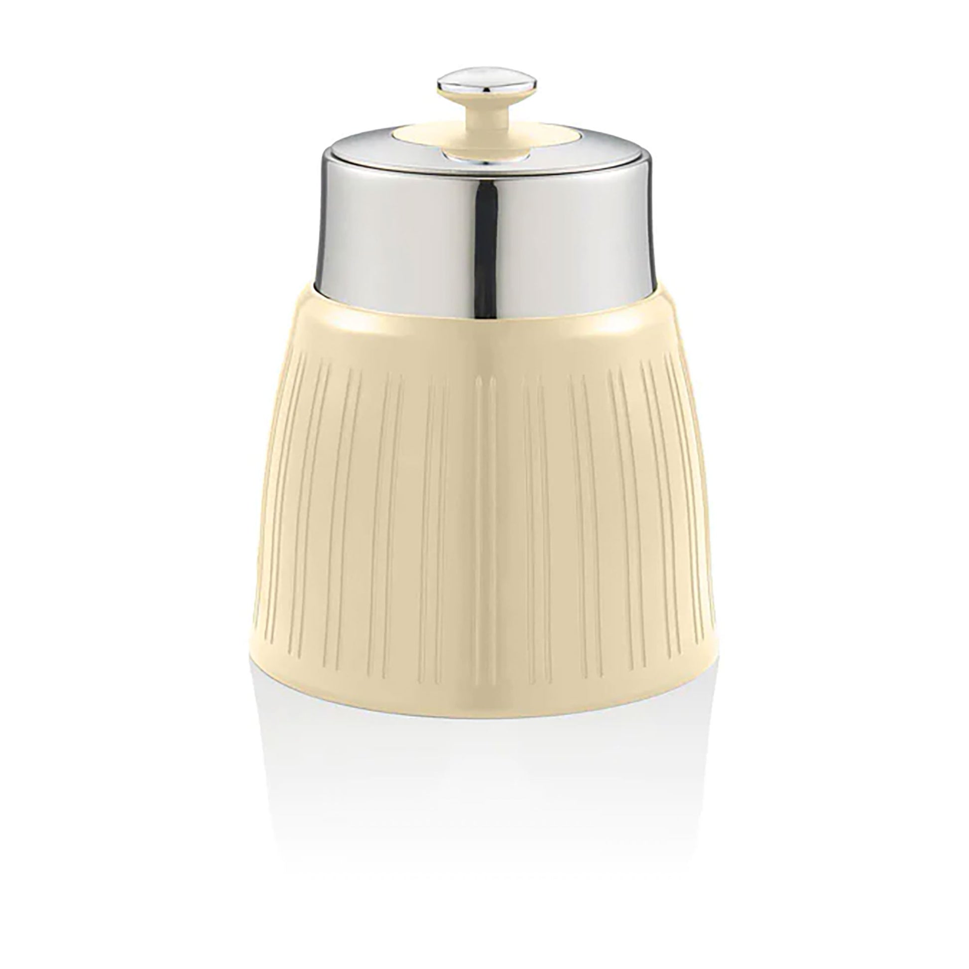 Set 3 Botes Cocina Almacenaje 1,2 L, Plástico Y Acero Inox, Especias, Té ,café, Retro, Vintage Swan Swka1024cn, Crema