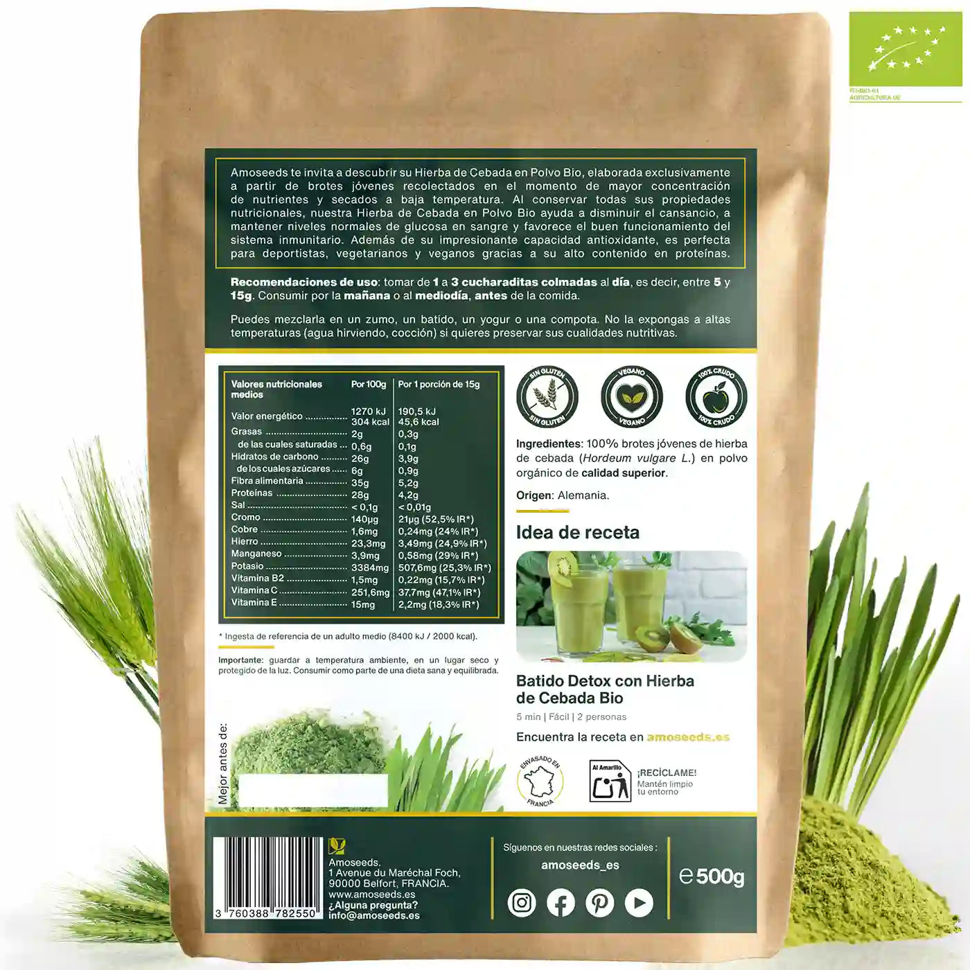 Hierba De Cebada En Polvo Bio 500g_4